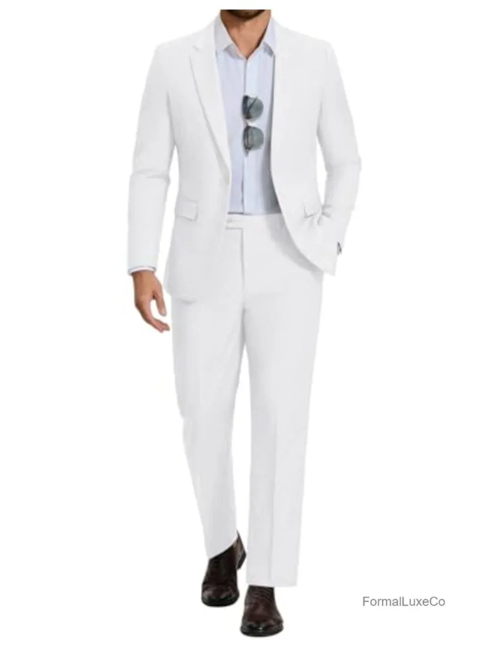 Men's 2-Piece Regular Fit Suit Set Blazer & Pants Polyester